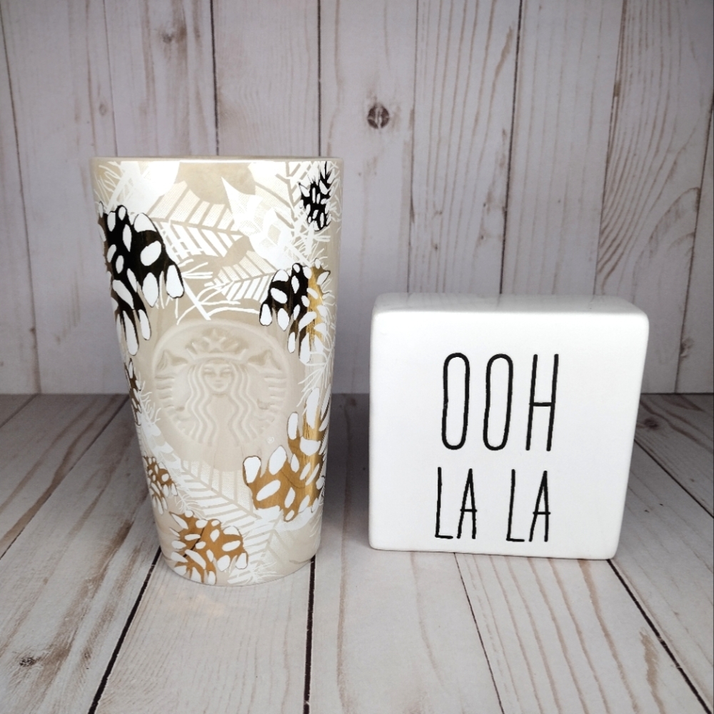 Starbucks Gold Pinecone Travel Mug